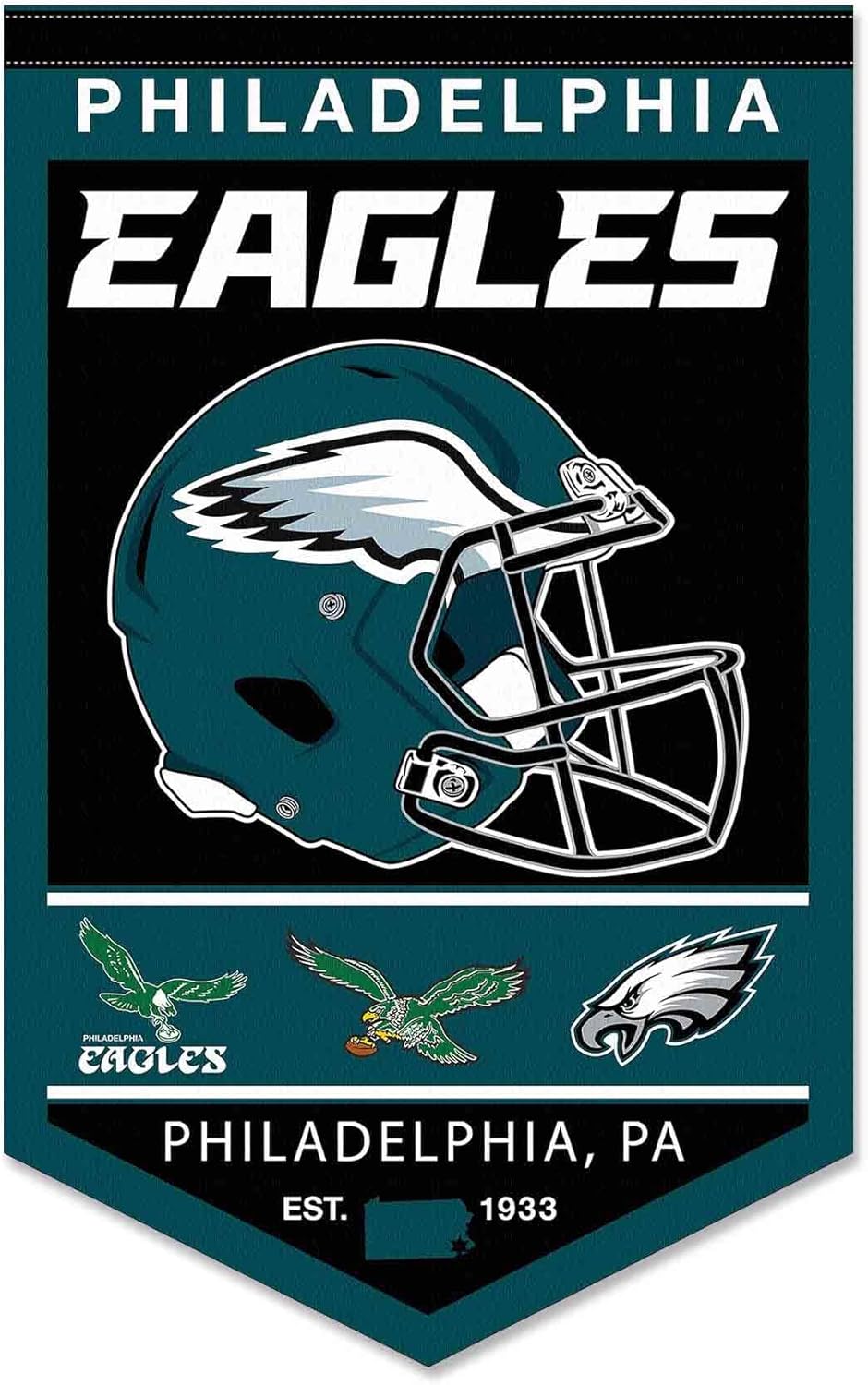 WinCraft Philadelphia Eagles Heritage History Banner Pennant, 15x24"