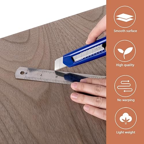 Miniatura 3 de Paquete de 10 hojas de madera contrachapada de nogal de 12 x 12 x 18 pulgadas, madera contrachapada de 0.118 in para corte y grabado láser, madera