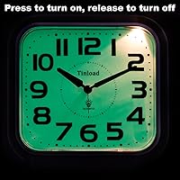 Vista 7 de 5.5" Large Analog Alarm Clock Silent Non Ticking, Glow in Dark dial, Gentle Wake, Beep Sounds, Increasing Volume, Battery Operated Snooze and Manual