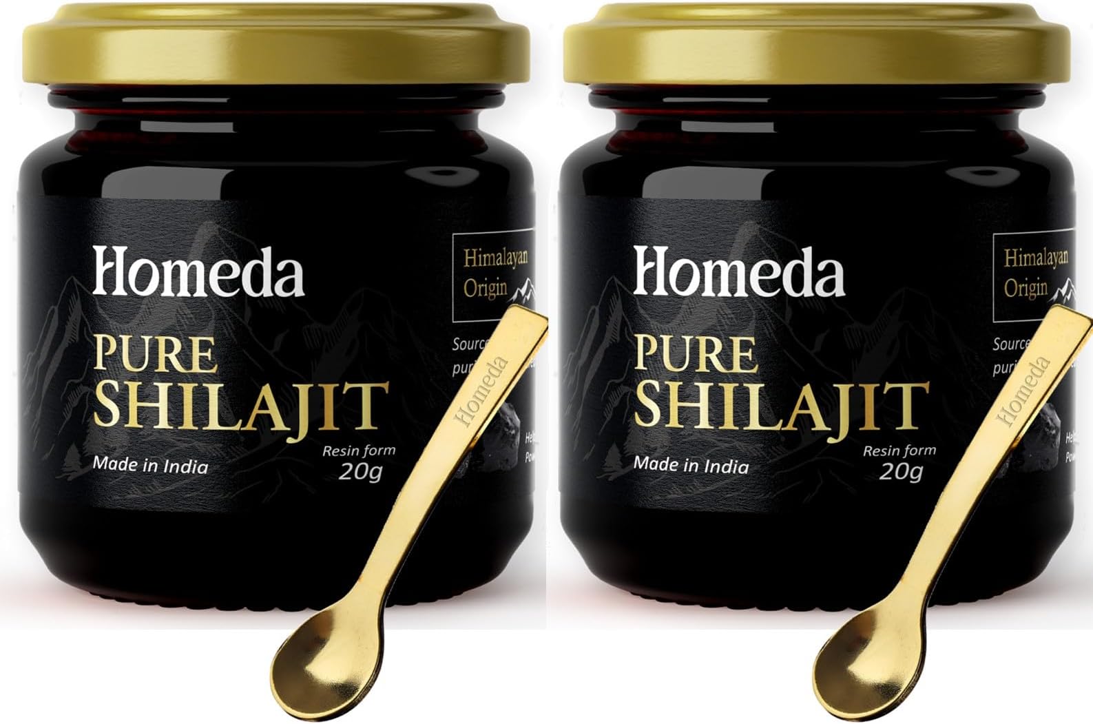 Pure Himalayan Shilajit Original/Shilajeet Original, Ayurvedic Shilajit Resin Original, Natural Pure Shilajit Original for Men and Women, Kashmiri Shilajit | शिलाजीत शुद्ध - 40g - Pack of 2