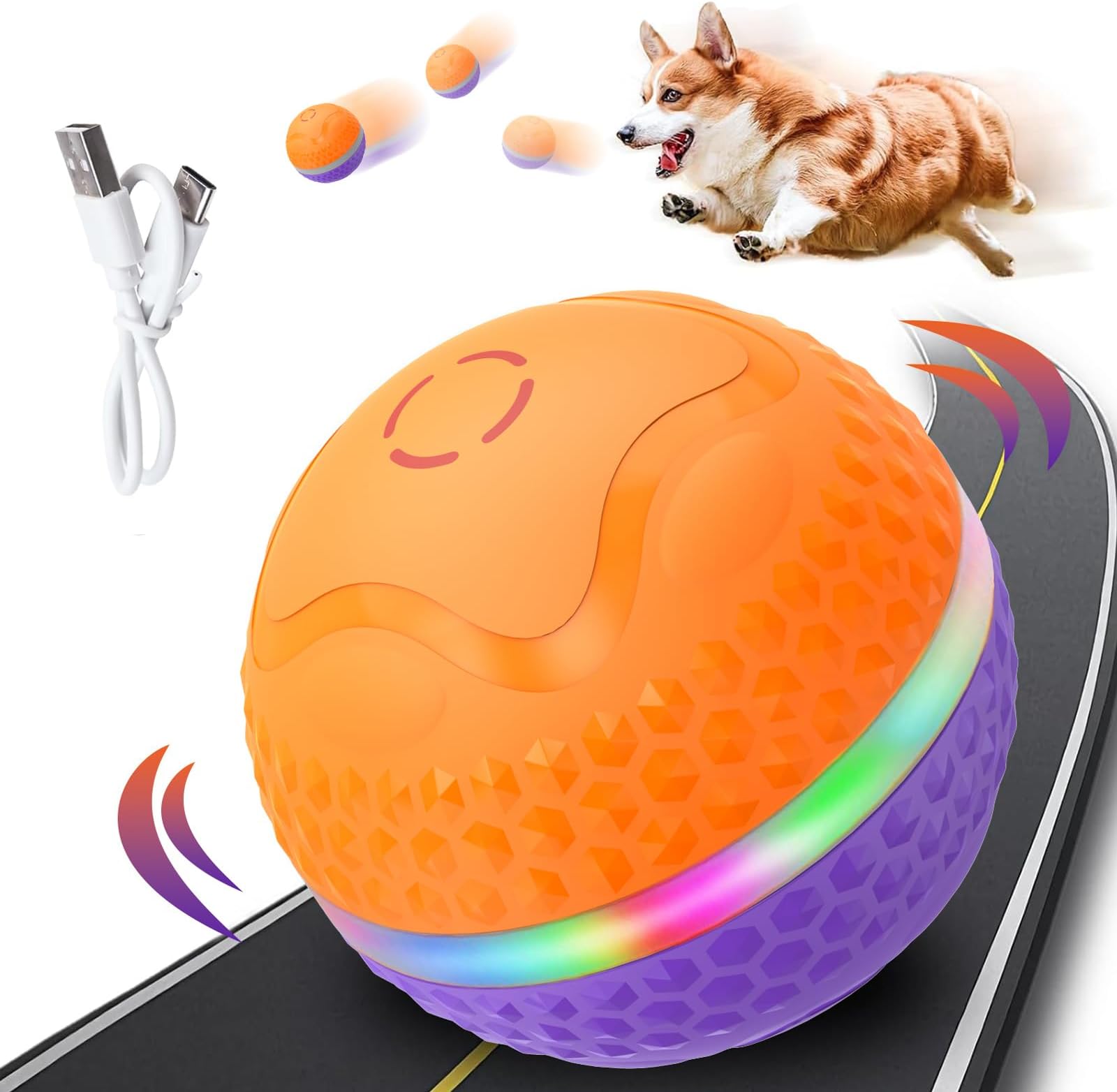 Petiepaw Interaktives Hunde Ball Spielzeug, Strapazierfähiger