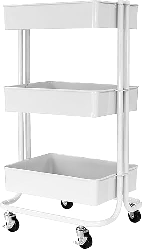 HOMESTEAD Carrito rodante de metal de 3 niveles, fácil de montar, diseño duradero y almacenamiento versátil para el hogar y la oficina disponible en Yaxa Peru
