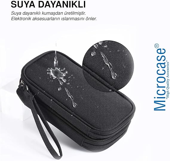 Microcase Portable Waterproof Double Layer Zipper 8 Compartment Hard Disc Travel Bag Organizer Al4210