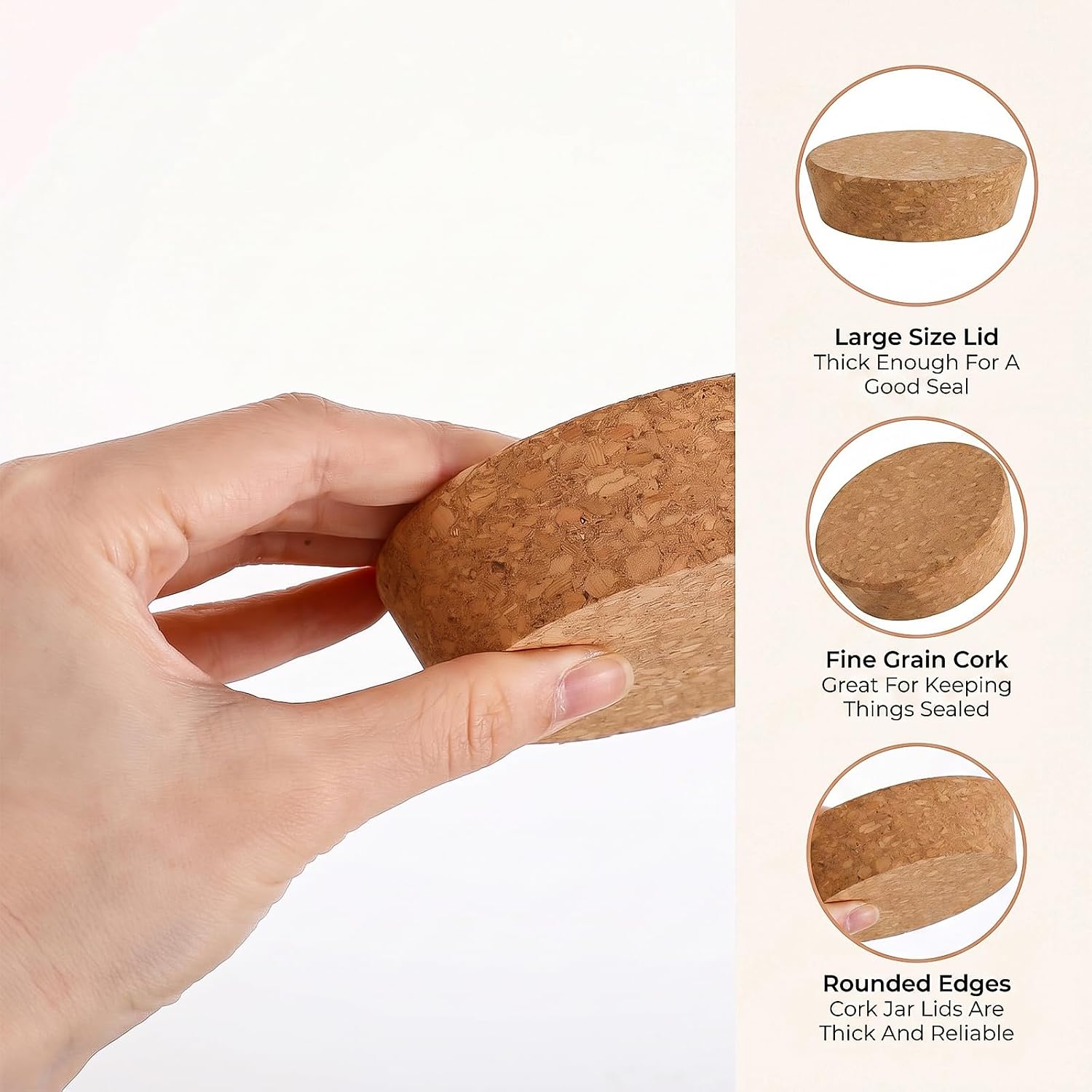 2Pcs Tapered Cork Stoppers Large Bottle Corks for Crafts 3-3.5Inch