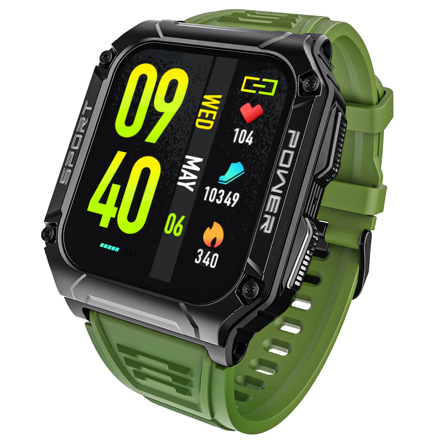 boAt Wave Armour 2 Smart Watch w/ 1.96" (4.9 cm) HD Display,BT Calling, Coins, Rugged Design,100+Watch Faces,Compass Feature,Big Box Speakers, HR&SPO2 and Stress Monitoring,IP68(Forest Green) (B0C8YRMGZF) Amazon Price History, Amazon Price Tracker
