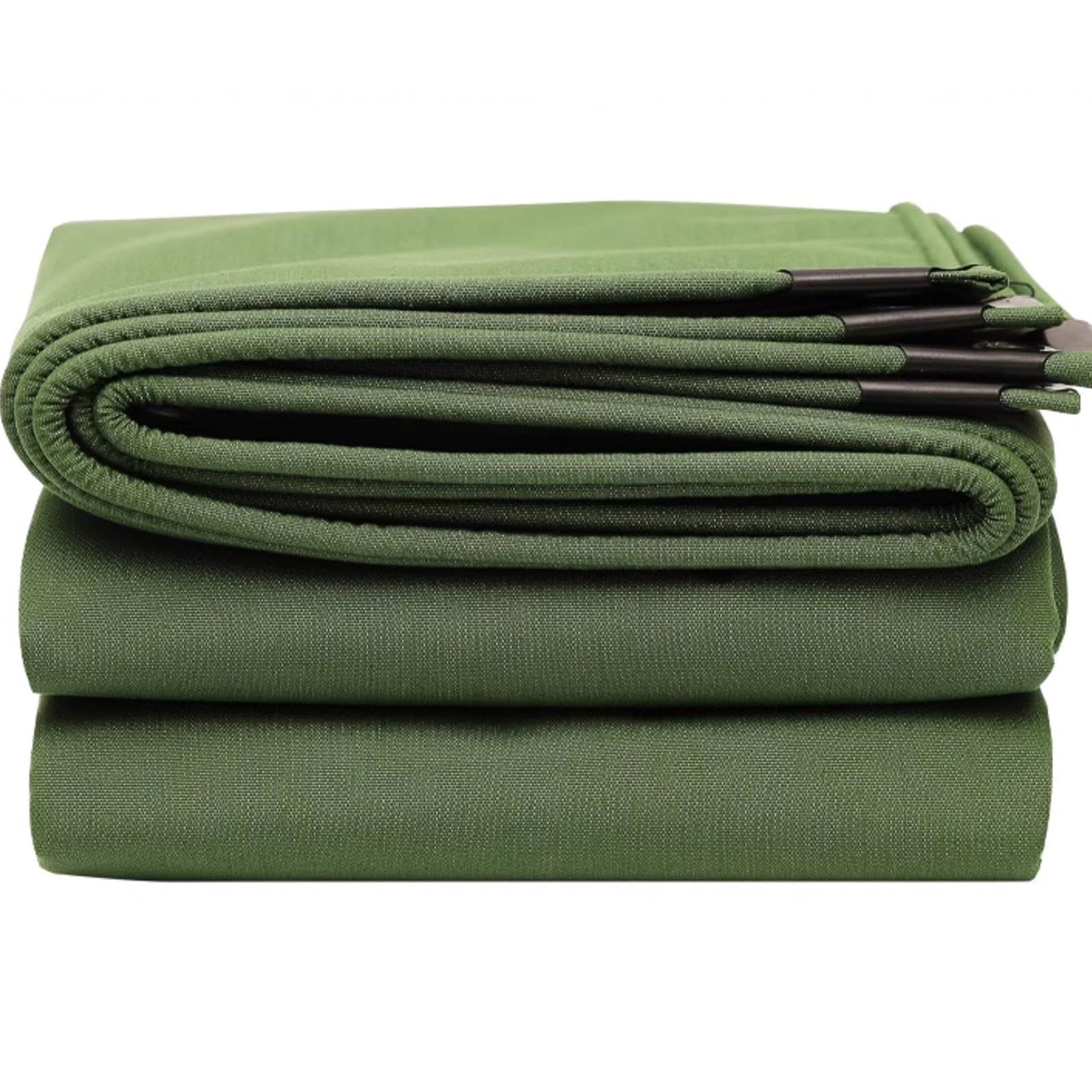 Heavy Duty Waterproof Canvas Tarp – Green Tarpaulin with Grommets for Roof Emergency, Camping Shelter, Truck Cover, Tent, Multiple 1.2x1.8m(3.9ftx5.9ft)