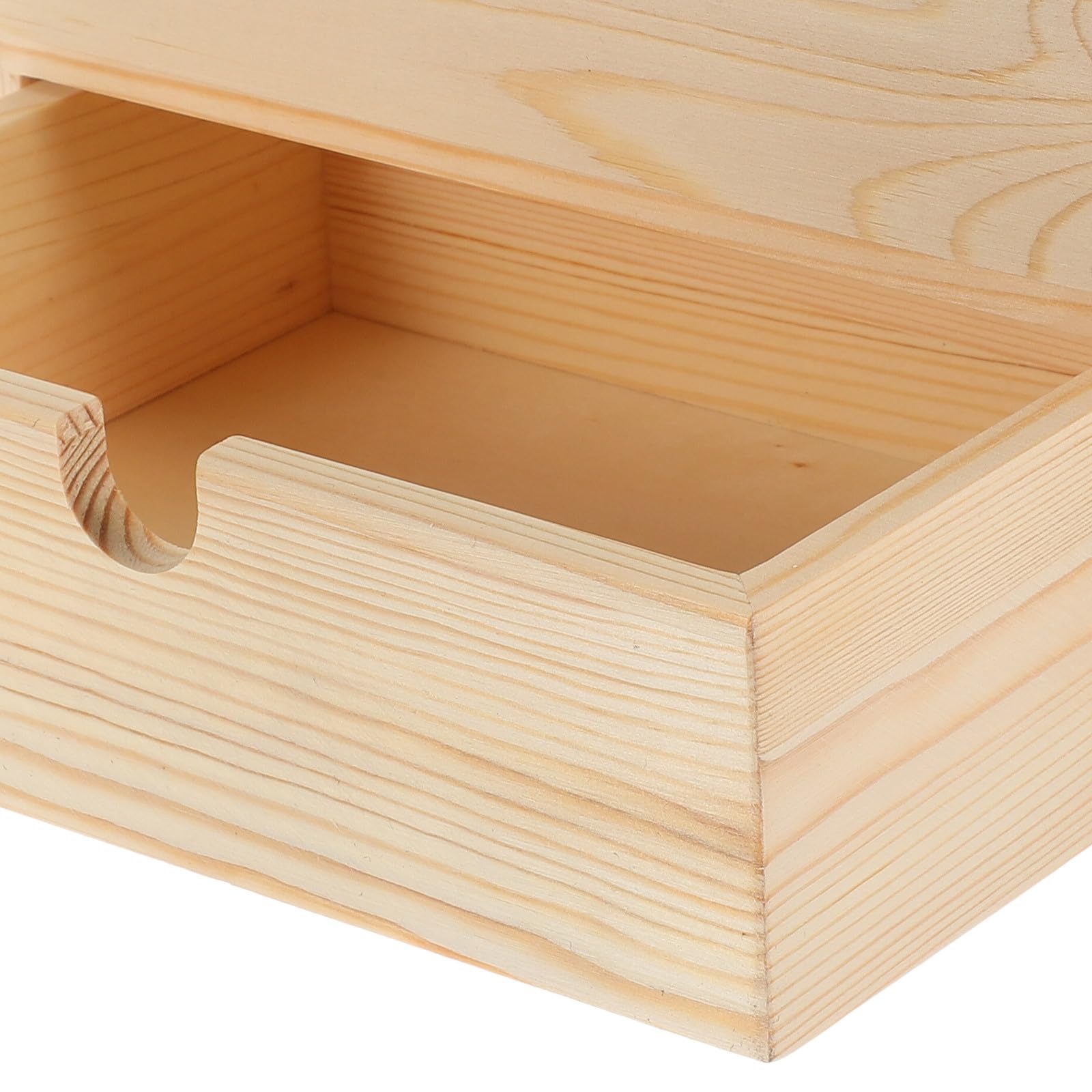 Naturholzkiste mit 2 Schubladen, multifunktional, für Schmuck und Büro, umweltfreundlich, großes Fassungsvermögen, Schreibtischzubehör, vielseitige Heimdekoration
