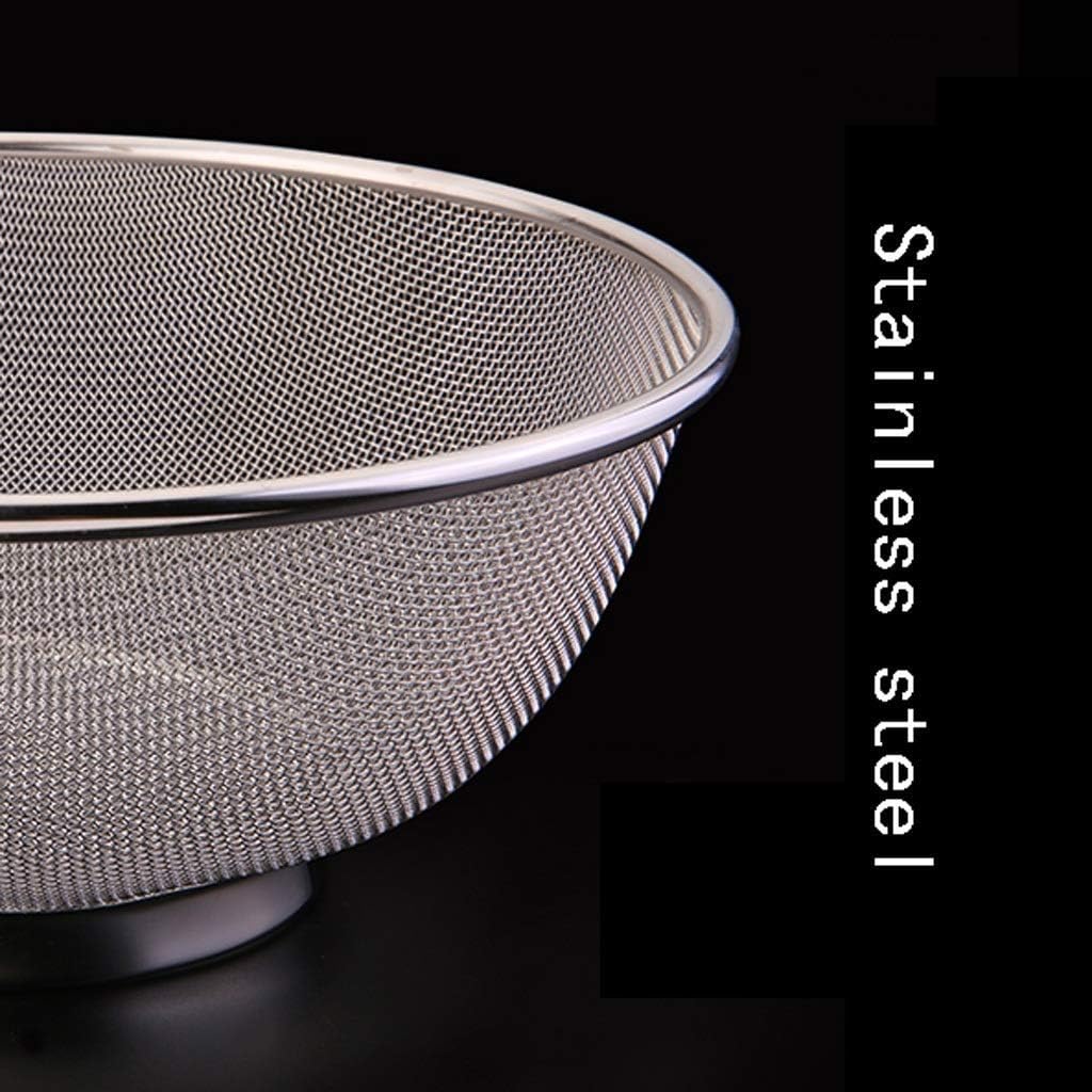 Food Strainers Stainless Steel Colander/Mesh Colander Strainer Basket - for Kitchen Straining, Draining, Salad, Spaghetti and Noodles (Size : 22cm) ()