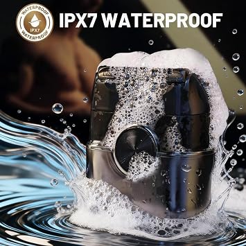 Foil Shaver Electric Razor: Mini Electric Shaver for Men with 4 Floating Blades, 2 Gears Adjustable, IPX7 Waterproof, Big LED Display, USB-C