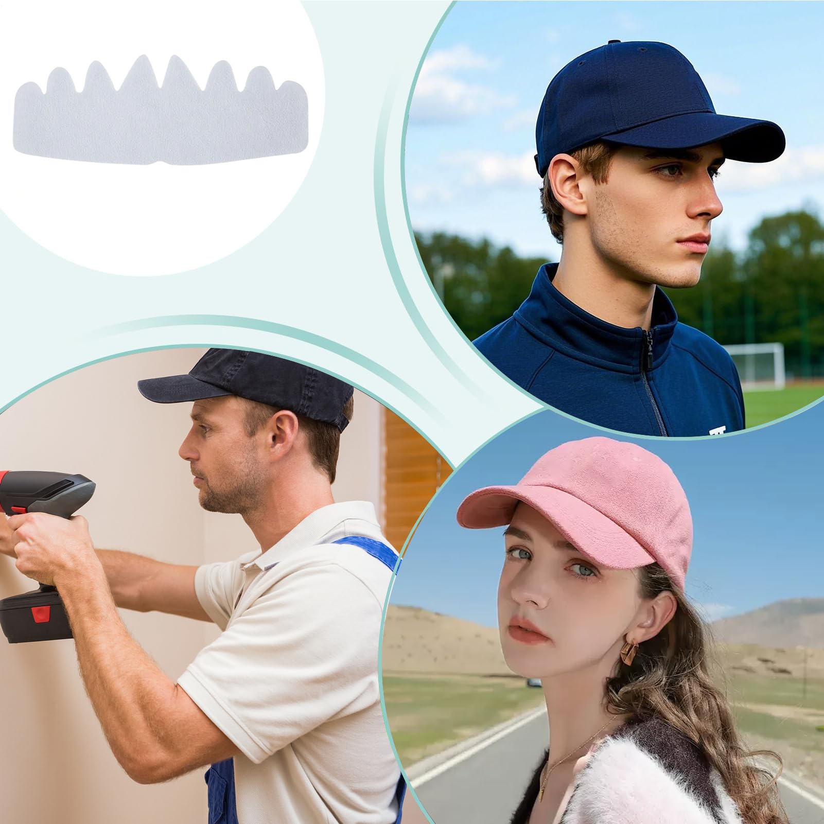 Hut Schweißschutz | 10 Stück Saugfähiges Stirnband Schweißschutz | Achteckige Saugfähige Schweißbänder Geruchskontrolle Für Sport Fitness
