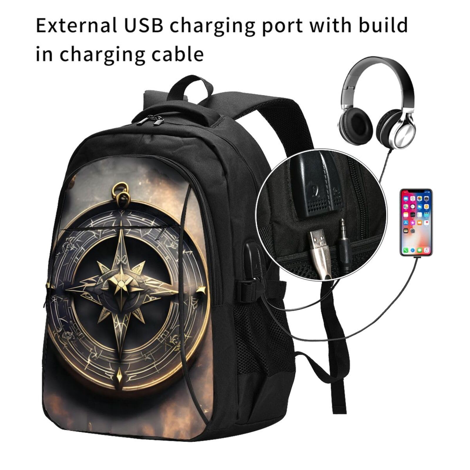 Magical Design Sac à dos de voyage pour ordinateur portable avec port USB