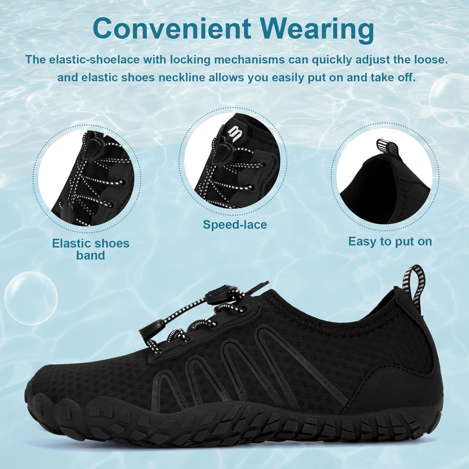 Hike Barefoot Water Shoes for Women Men Footwear, Quick Dry Wide Toe Box Pro Beach Swim Athletic Sports Shoes, Non-Slip Lightweight Aqua Shoe for Pool Hiking Walking Kayaking Diving Surfing - Image 3