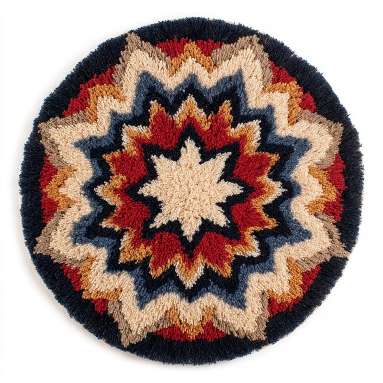 Kitquiver Latch Hook Carpet Kits Colorful Patterns 100x100cm