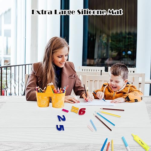 Miniatura 9 de Alfombrillas de silicona extra grandes para encimera de cocina de 47 x 23.6 pulgadas, alfombrilla más grande resistente al calor, alfombrilla de