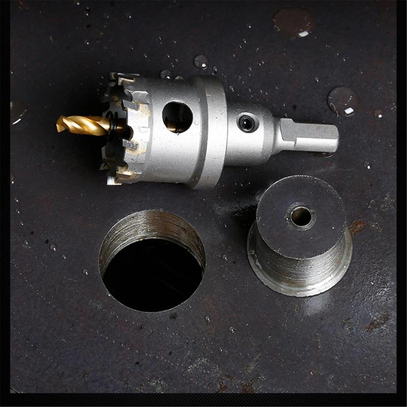Sega a tazza con punta in carburo di tungsteno per applicazioni su metallo, acciaio e ferro (60 mm)