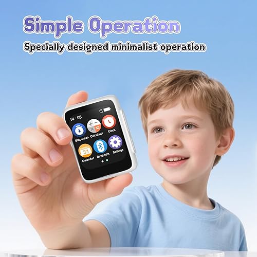 Miniatura 4 de Reproductor de MP3 Bluetooth para niños con auriculares, altavoz integrado, Bluetooth 5.3, 512 GB expandible, radio FM, grabadora de voz, lector de