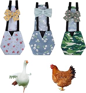 3Pcs Washable Chicken Diapers for Hens, Reusable Duck Diapers for Real Ducks  with Bow Tie Diapers,Chicken Duck Goose Diaper Pet for Hens Roosters Poultry,Waterproof Cloth Fabric Duck Diapers