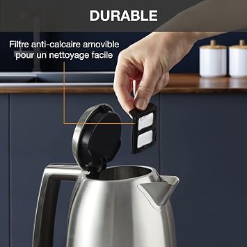 Krups Excellence Kettle, Brushed Metal Surface, 1.7 L Capacity, Easy Open Cover, Precision Cast Tip, Water Level Indicator on Handle, Automatic Close Feature