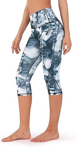 Miniatura 2 de ODODOS - Leggings tipo capri de mujer, no se traslucen y modelan el abdomen, con cintura alta y bolsillos para hacer yoga, atletismo, ejercicio y