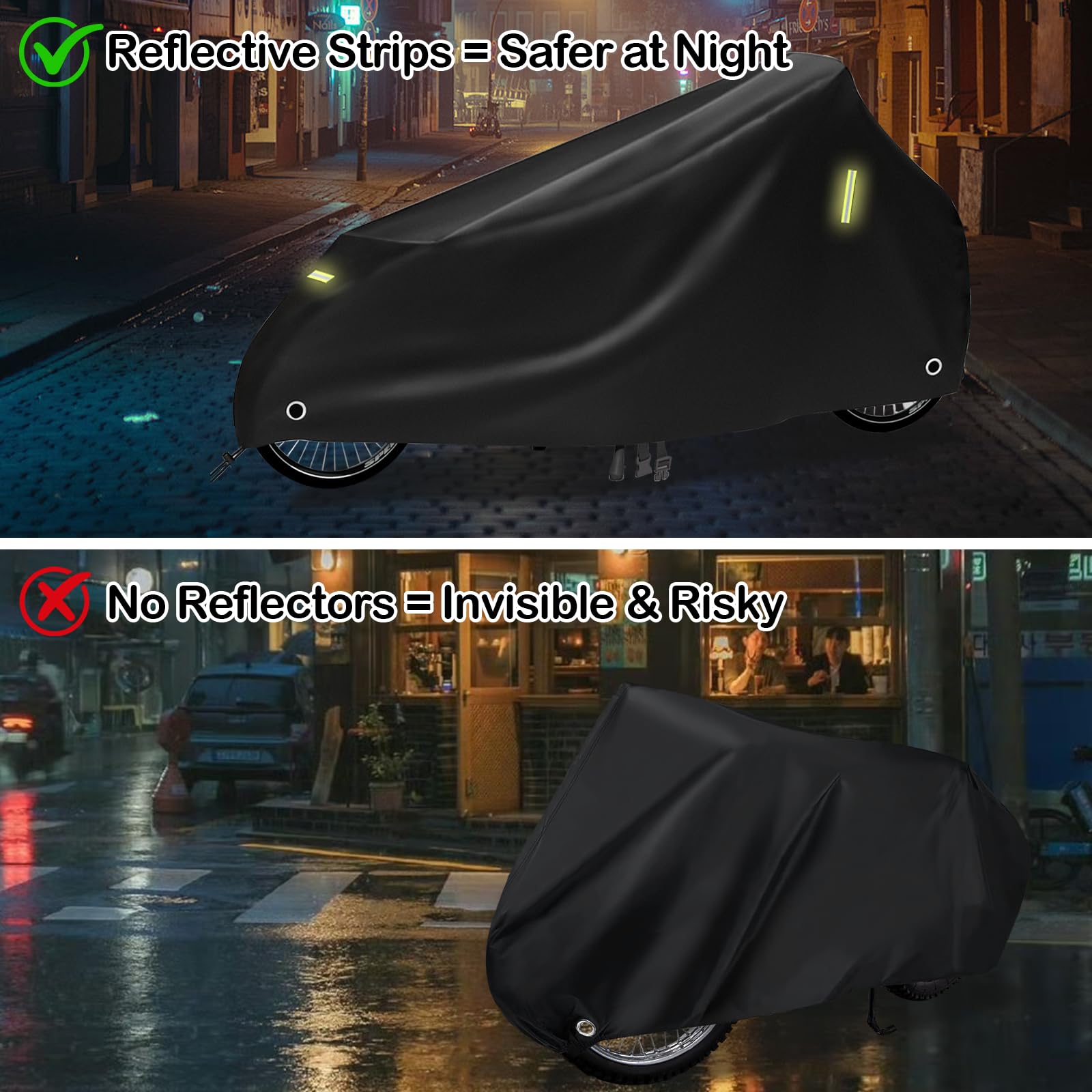 Cubierta impermeable para bicicleta de carga Oxford 210D, 285 x 65 x 115 cm, cubierta para remolque de bicicleta, para bicicletas de carga de un carril y dos carriles