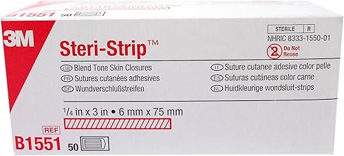 Miniatura 2 de 3M Steri-Strip B1551 - Cierres de piel de tono de mezcla (no reforzados) - 14" x 3" -Un sobre de 3 tiras