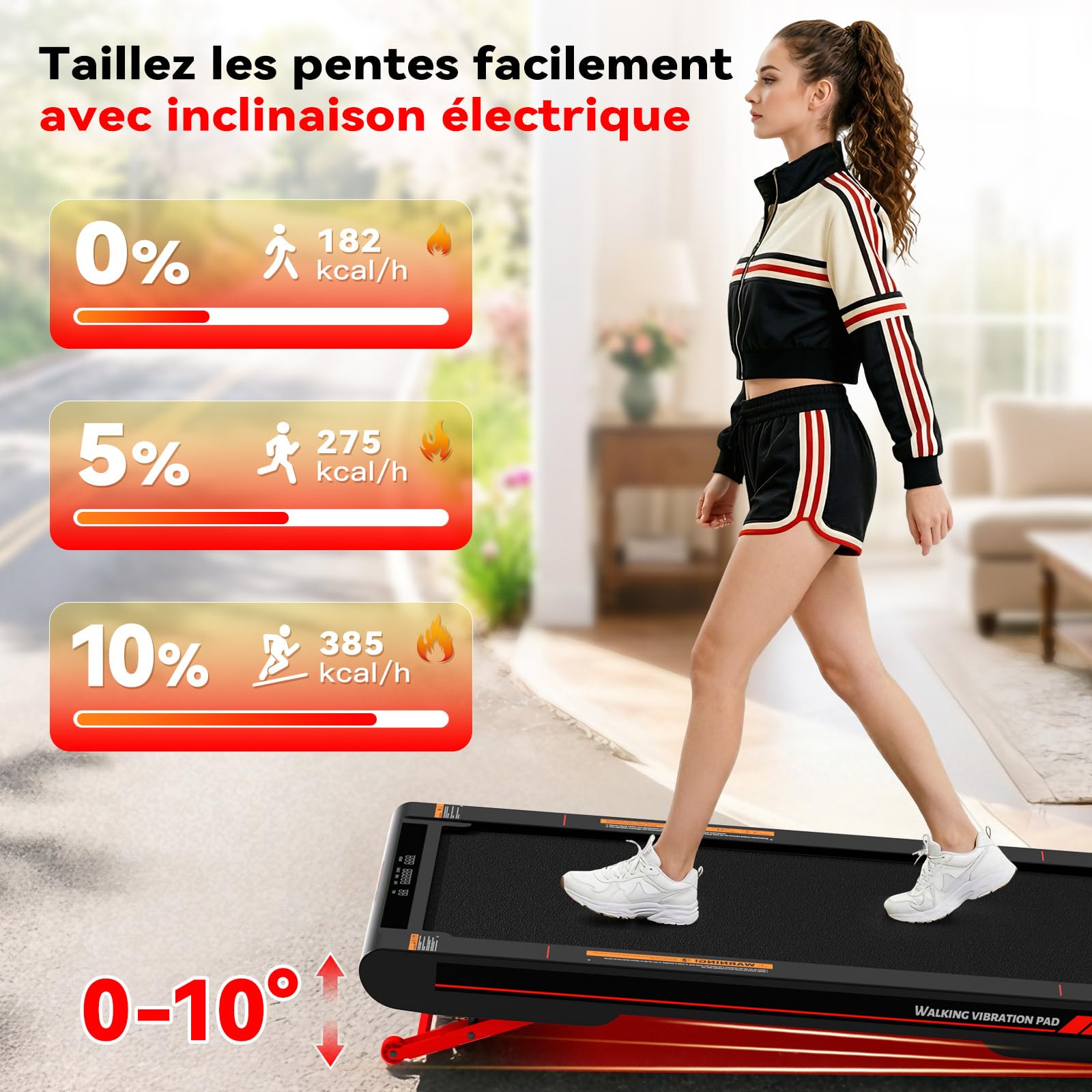 Sperax Tapis de Marche Vibrant 4 en 1 Tapis de Course avec Télécommande, Walking Pad 6km/h, Compatible App