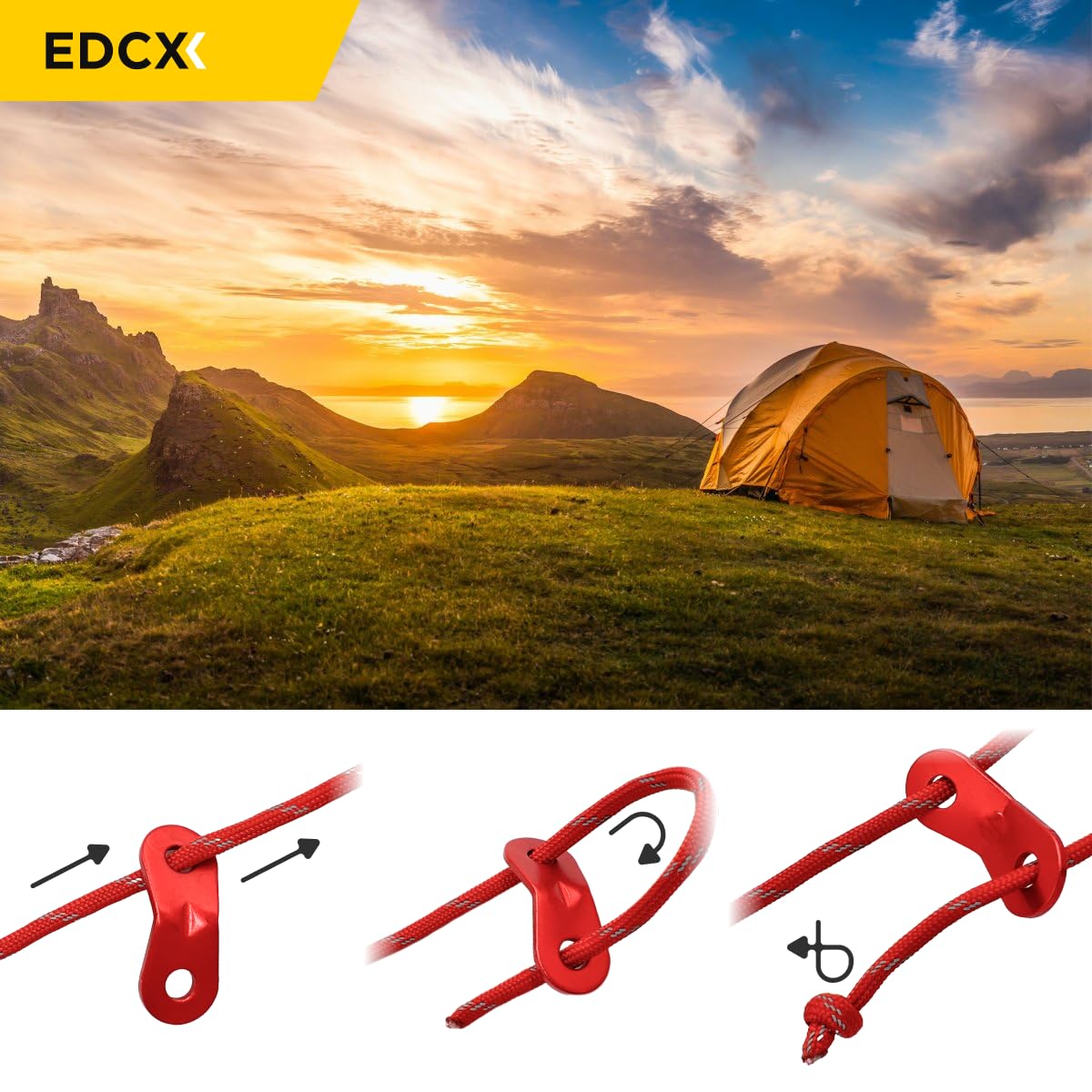 Corde De Hauban Réfléchissante 4 Mm – Nylon 7 Brins, 250 Kg, Avec Tendeur Alu, 30 M Ou 50 M, Pour Tente Et Bâche