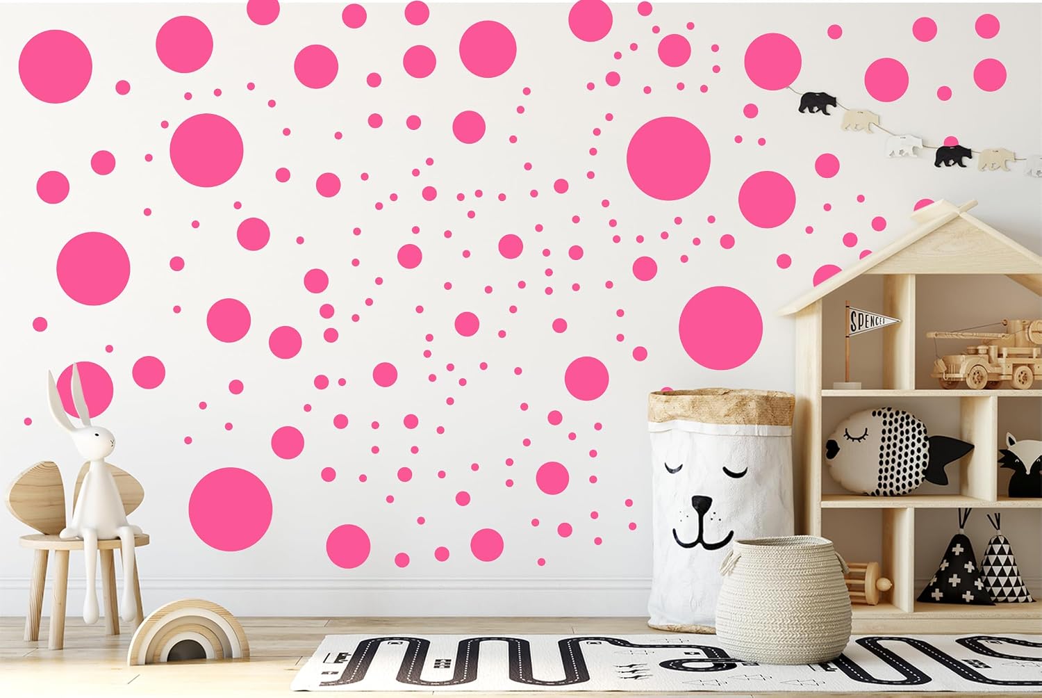 StickerDeen 500+ Assorted Polka Dot Circle Wall Stickers for Kids Bedroom Living Room Classroom