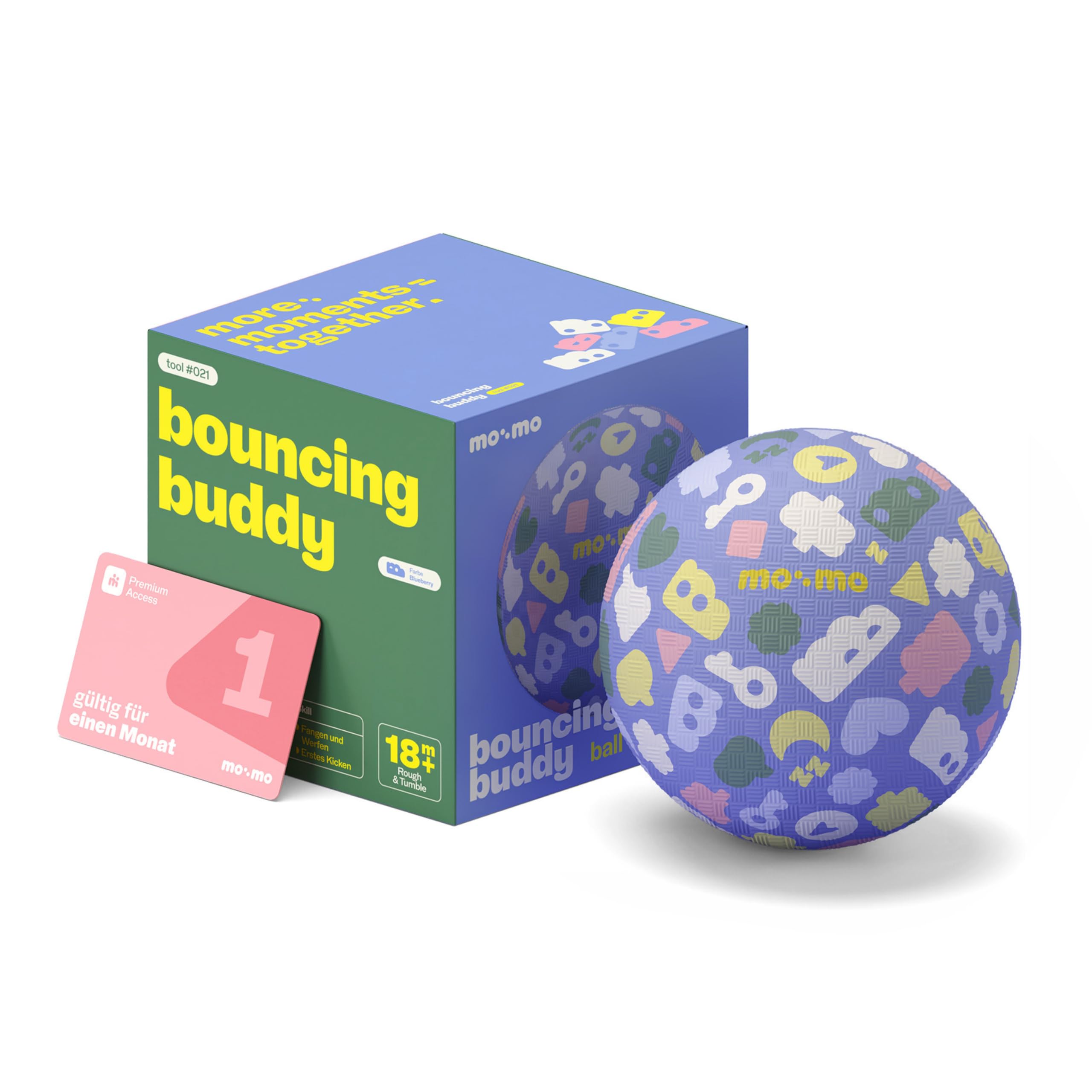 Bouncing Buddy – Der perfekte Spielball für Kleinkinder (5", 12,7 cm) | Fördert Motorik & Koordination | Weicher, langlebiger Kautschuk | Sicher & Pflegeleicht | Für drinnen & draußen Blueberry