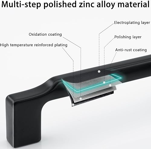 Miniatura 5 de Cyncelia Paquete de 30 tiradores de gabinete de cocina color negro mate con centro de agujero de 3.75 pulgadas, accesorios modernos de acero para