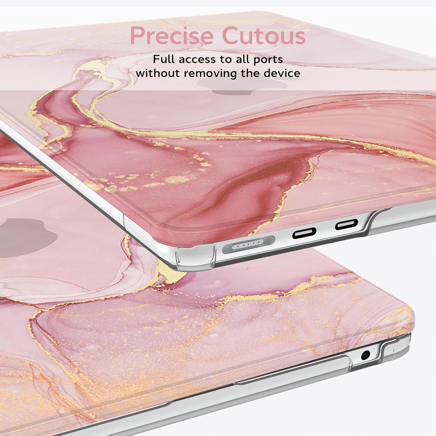 B BELK Compatible with MacBook Air 13 inch Case 2026 2025 2024 2023 2022 M4 M3 M2 A3240 A3113 A2681, Plastic Hard Shell Case for MacBook Air 13.6 inch + Keyboard Cover + Screen Protector, Pink Marble - Image 8