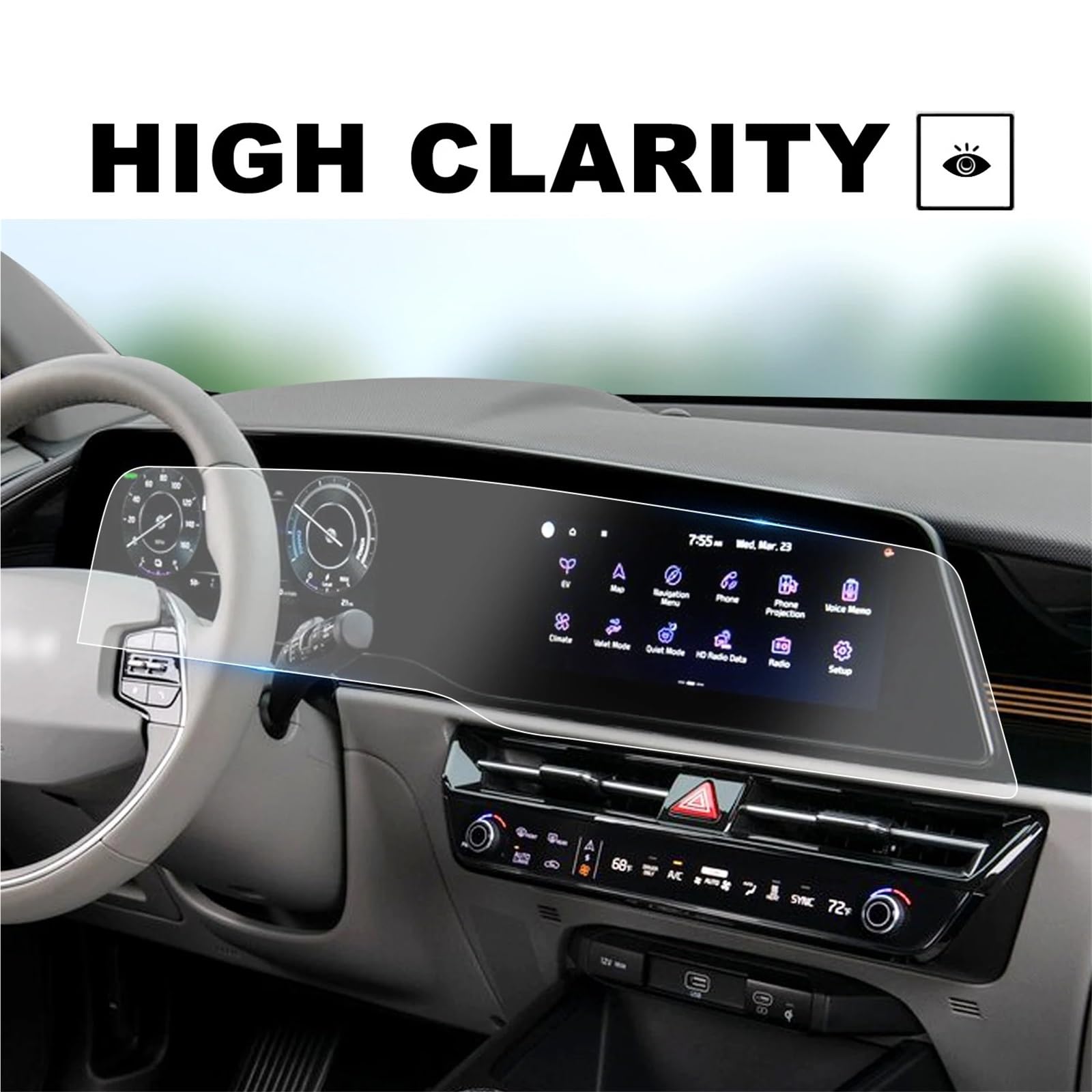 Ochraniacz ekranu do Kia Niro SG2 2023 LCD (kierownica po prawej stronie)