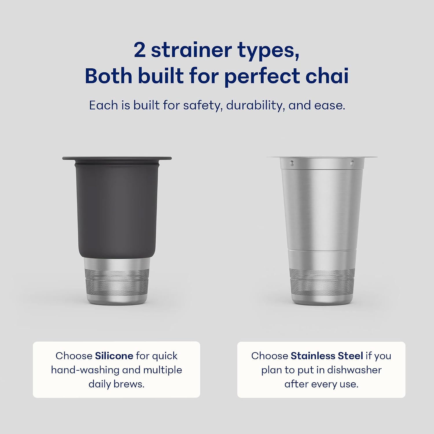 LOKA Chai Maker 20oz (3 Cups) - Authentic Masala, Latte & Loose Leaf Kettle - Universal Stovetop Pot for Induction, Gas & Electric Stove - Non-Stick Indian Ceramic Set - No Spill Silicone Strainer
