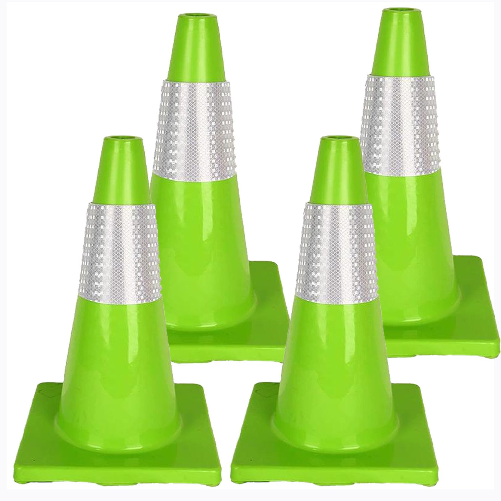 Cône Signalisation Pylône Cône D'avertissement Réfléchissant Cônes de Signalisation Routière Portables avec Bandes Réfléchissantes pour Parkings et Chantiers(Size:30x21x21cm,Color:4pack)