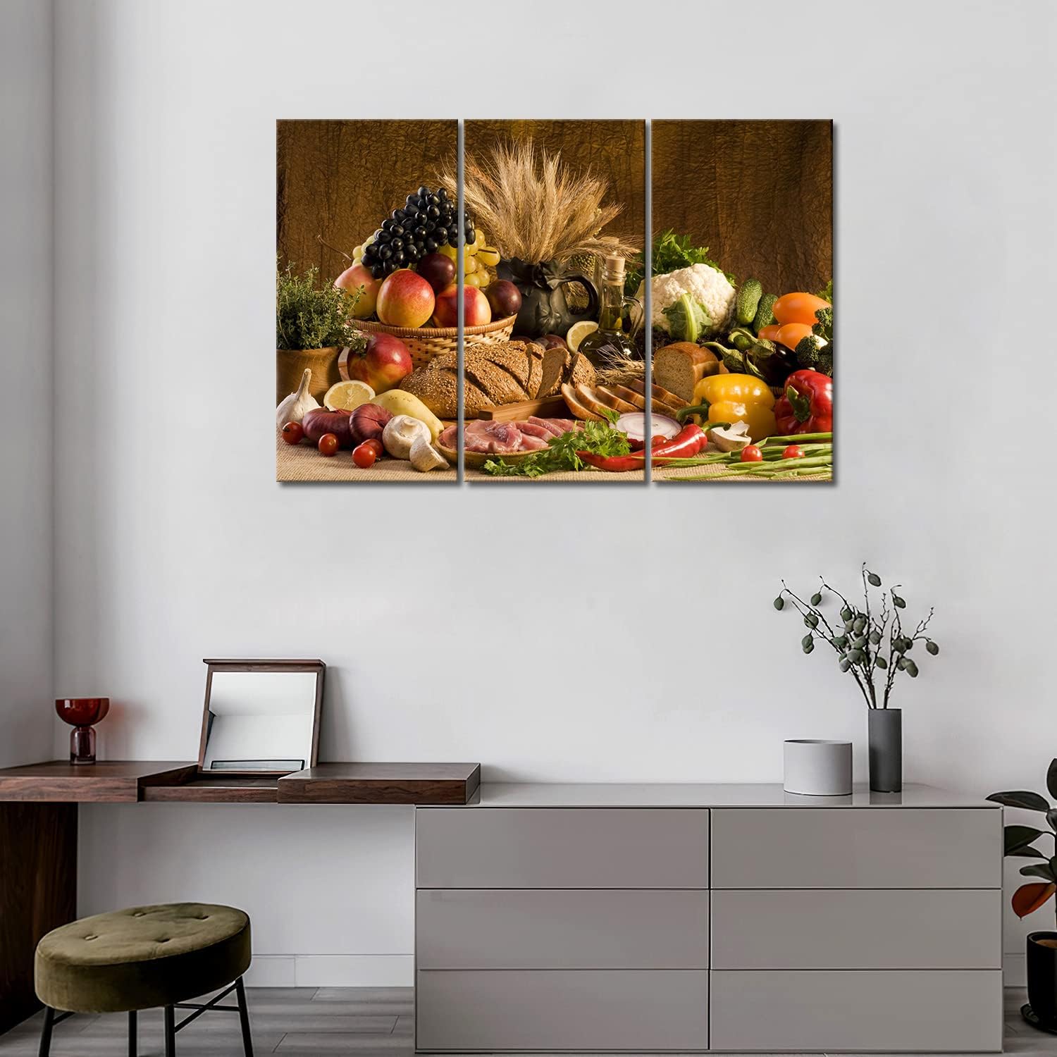 Food Wall Art Fruit Canvas for Dining Room 4 Panels Modern Art Kitchen Wall Art The Picture Print On Canvas for Living Room Home Wall Decor