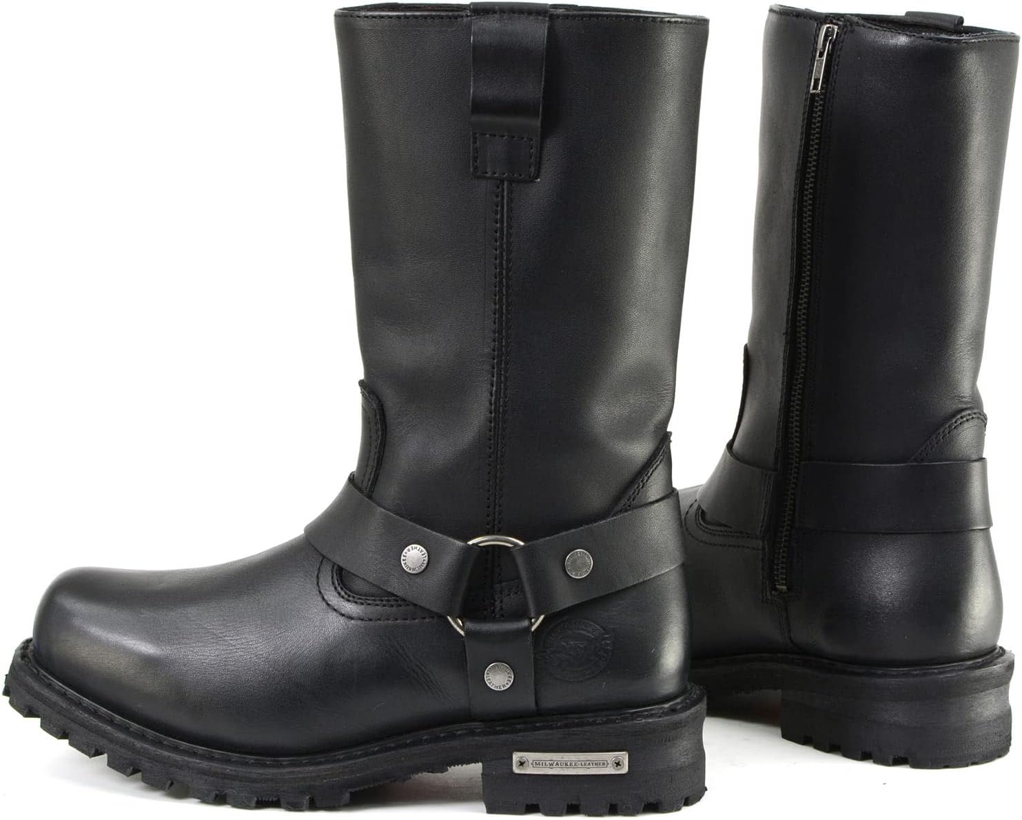 Milwaukee Leather Men's 11" Waterproof Harness Boot Square Toe Black 10.5 EE