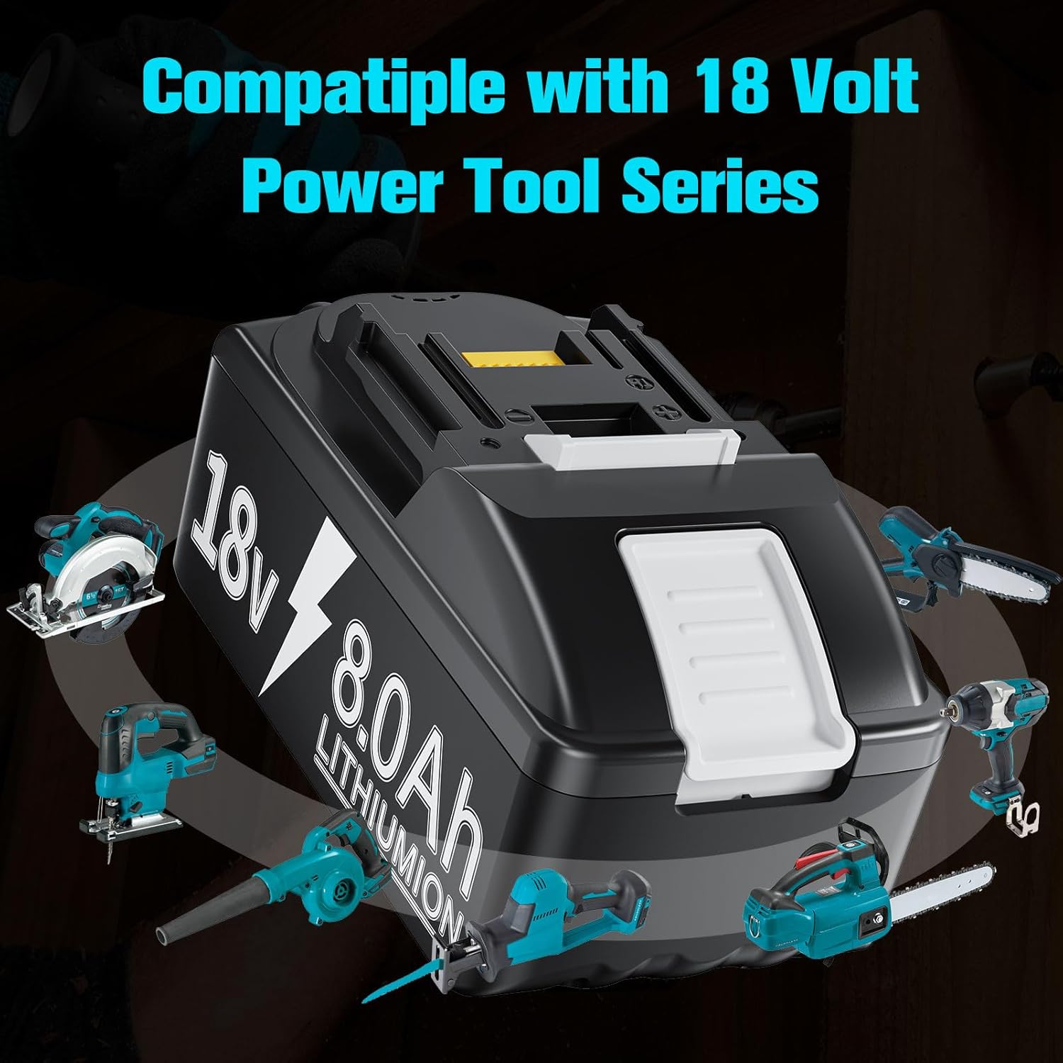 TURPOW Upgraded 8.0Ah Replacement for Makita 18V Battery & Double Rapid Charger Combo, Compatible with Makita 18 Volt Batteries BL1815 BL1830 BL1840 BL1850 BL1860 for LXT Lithium ion Cordless Tools - Image 6