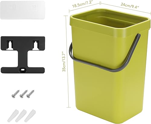 Miniatura 7 de stonespace Cubo de basura pequeño con tapa, cubo de compostaje para interiores, cubo de basura colgante con tapa para armario, baño, dormitorio,