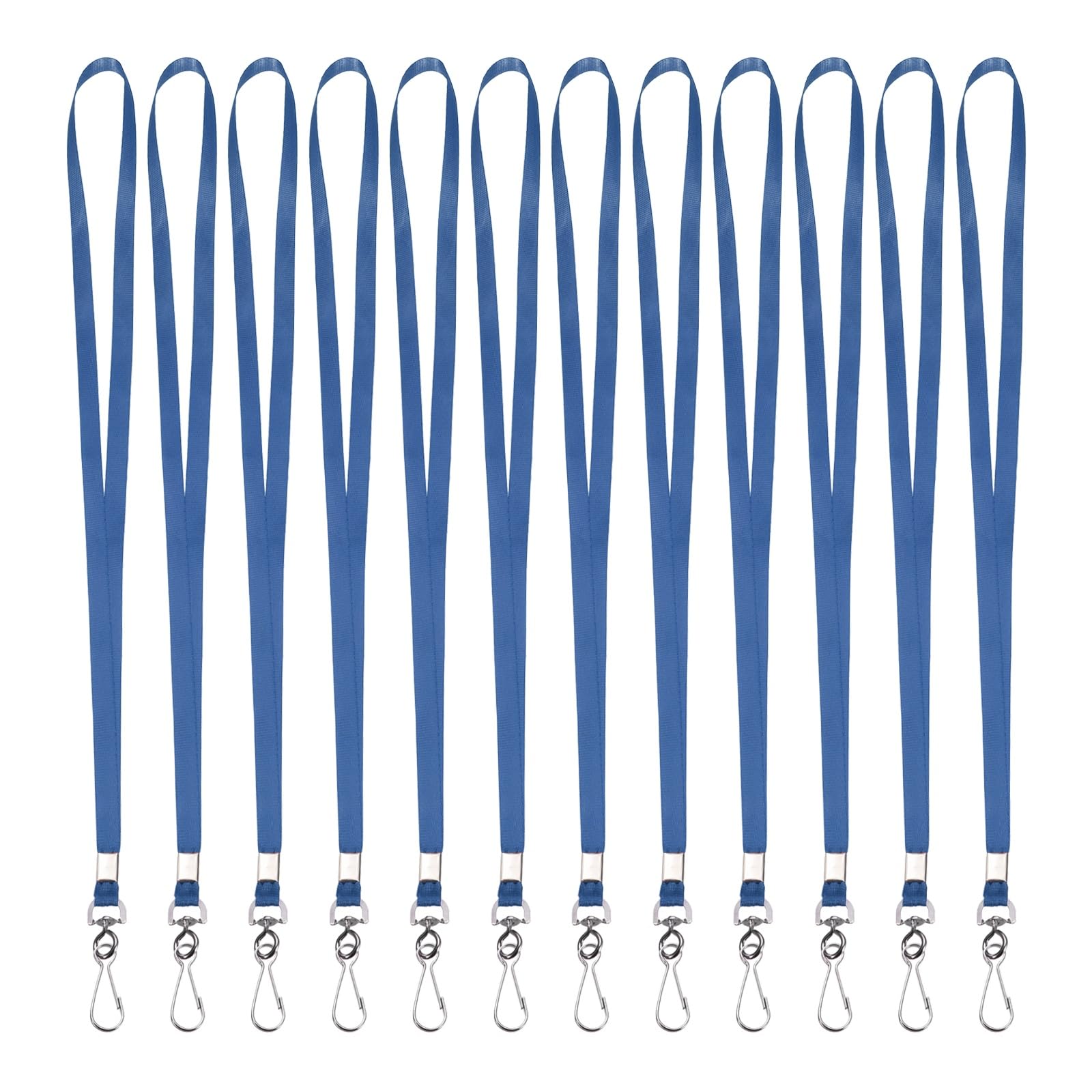 PATIKIL 25Pcs Lanyards Bulk, 47cm Badge Lanyard Neck Nylon with Clasp for ID Badge Keys Worker Name Tag Wallet Cruise Phone Events Office, Navy