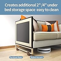 Vista 5 de Elevador de cama con abrazadera de tornillo ajustable, se ajusta al grosor del marco de muebles de 0 a 1.5 pulgadas, altura de elevación de 2