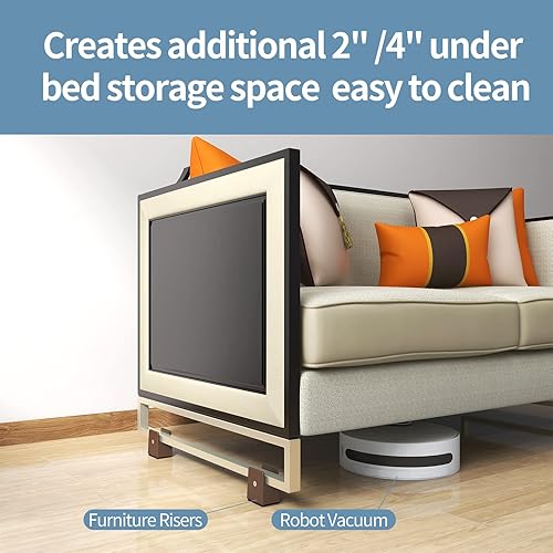 Miniatura 5 de Elevadores de cama con abrazadera de tornillo ajustable, se adapta a marcos de muebles de 0 a 1.5 pulgadas, elevadores de muebles de 2 pulgadas de