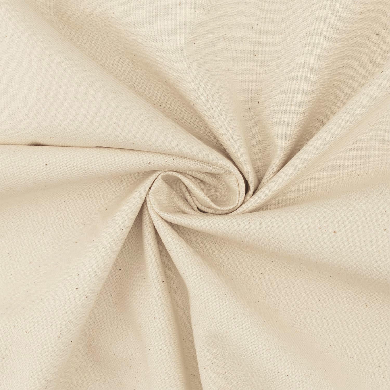 Baumwollstoff Popeline, 100% Baumwolle, Stoff zum Nähen, uni naturbelassen (Länge am Stück: ab 50cm / Breite: 148cm)