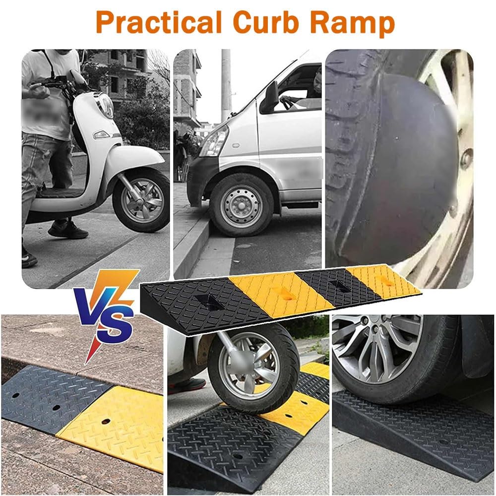 Rampa De Umbral De 5cm Altura, Rampas De Entrada De Goma para Vehículos, Rampa De Acceso para Coches Almacenes Sillas De Ruedas Autobuses(100x15x5cm/39.37x5.9x1.97in)