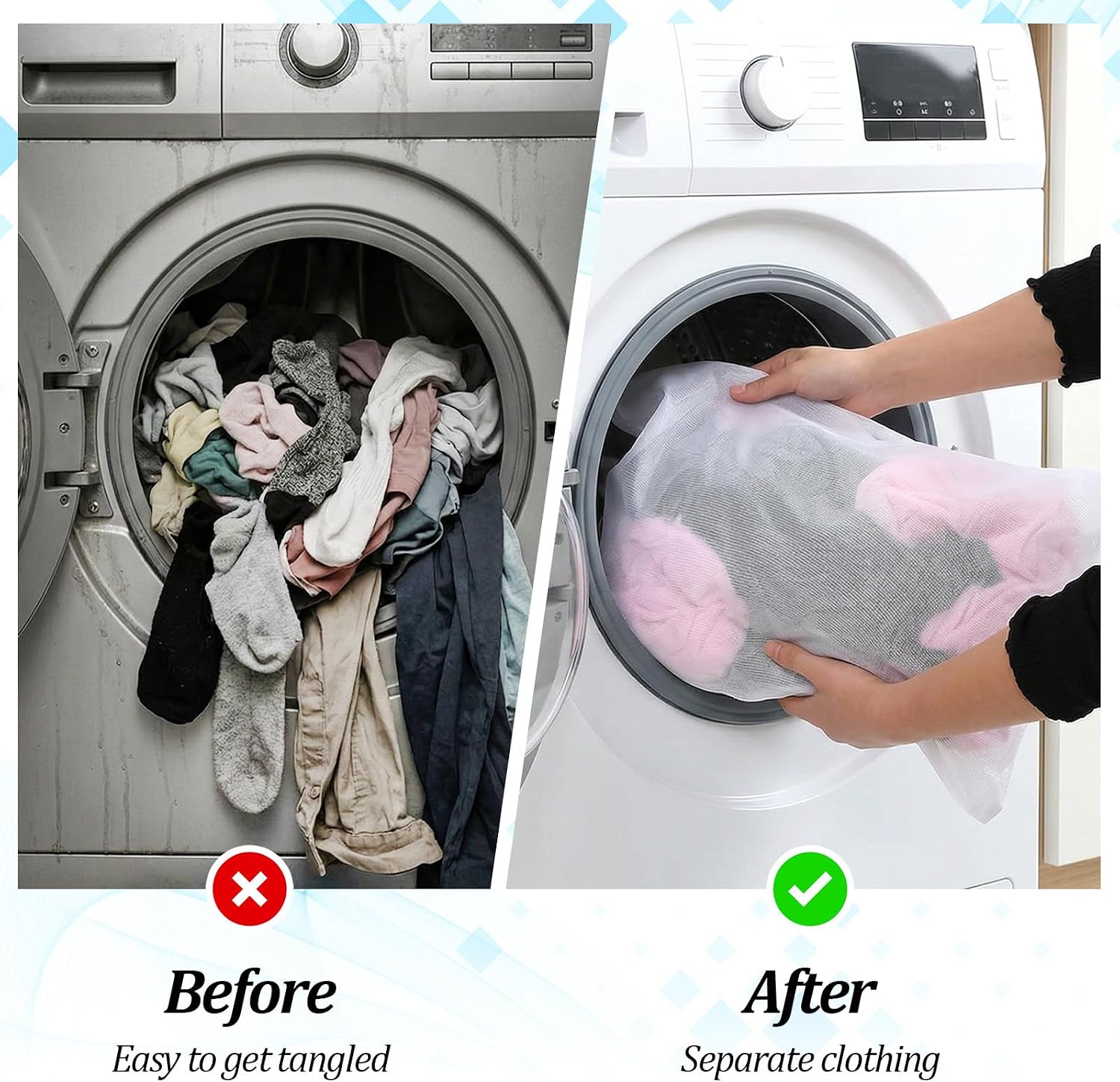 6 Pcs Large Mesh Laundry Bag Set, Extra Large Mesh Laundry Bag 35.46x43.3 Inch, Laundry Bags for Delicates, Jumbo Wash Garment Dryer Bags for Blanket, Sweater, Lingerie, Travel Storage