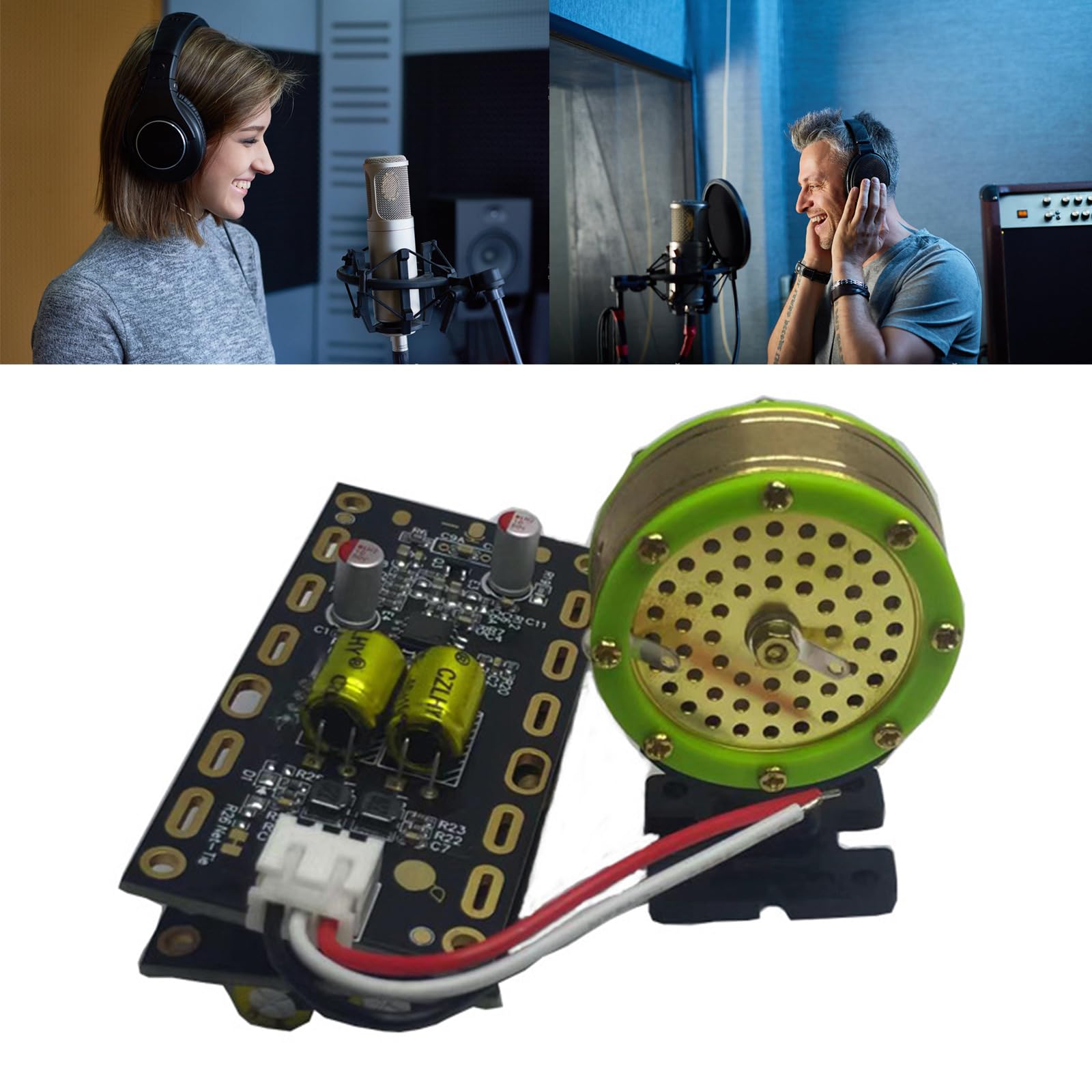 Upgraded Set 34mm Diameter Microphone Cores Large Diaphragm Condenser Mic Cores for Condenser Mic with Circuit Board