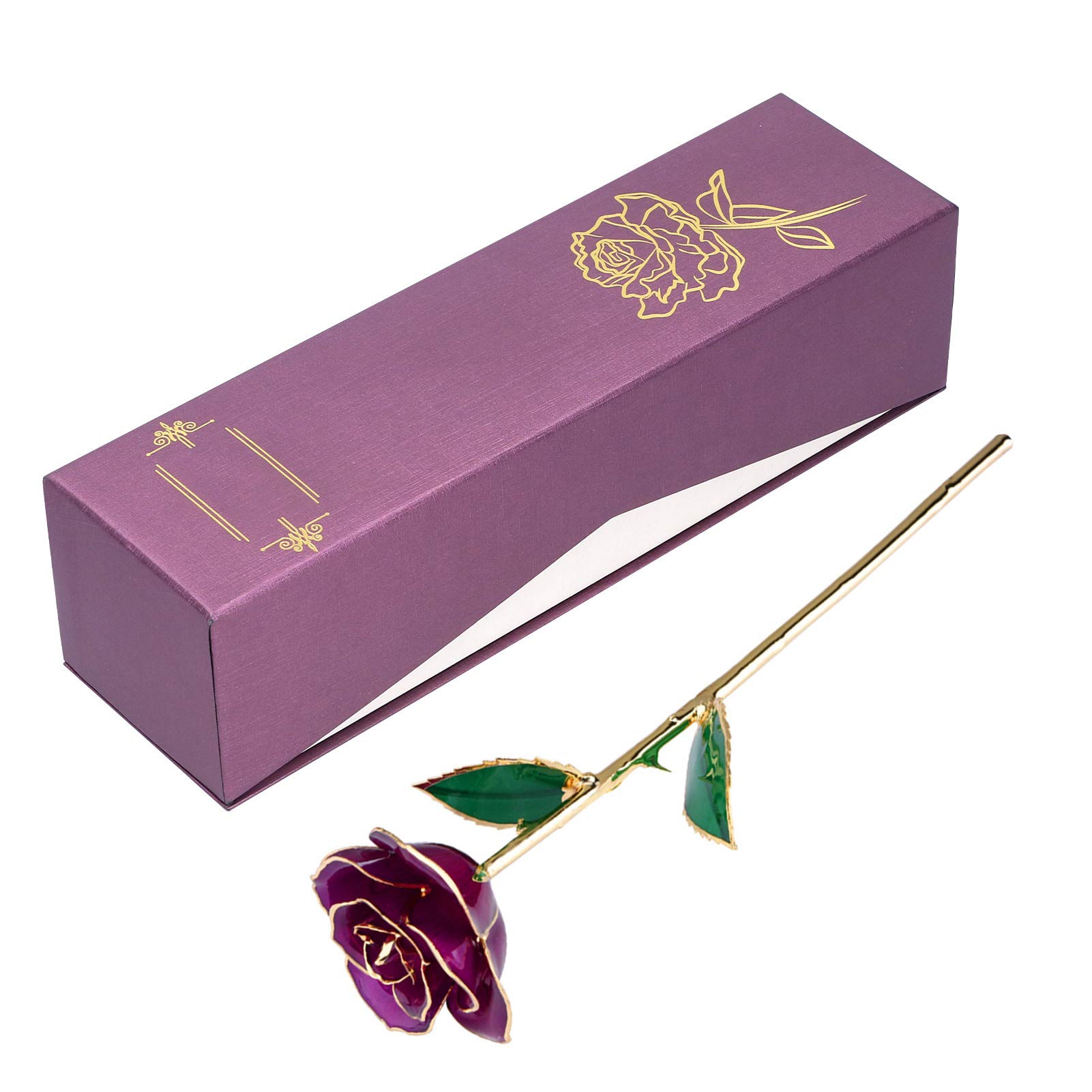 Dilwe Rosa Bañada en Oro 24K con Soporte