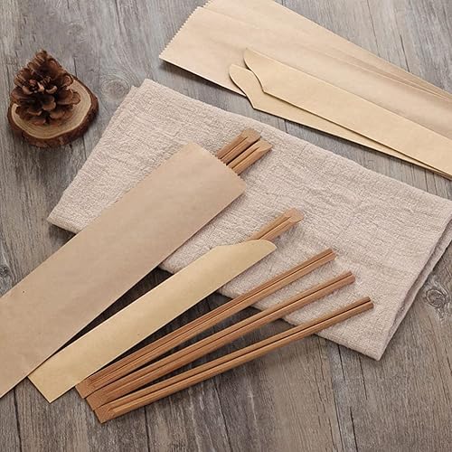 Miniatura 4 de Cabilock Juego de 200 piezas de palillos de papel kraft para sushi, palillos japoneses, bolsa de palillos de papel, bolsa de palillos de papel,