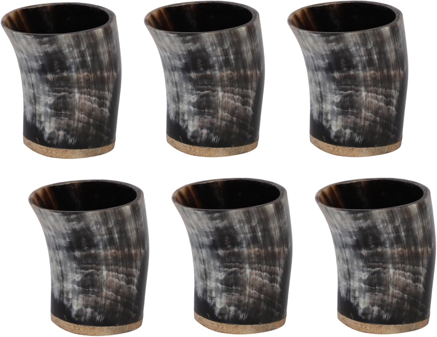 Buddha4all Natural Genuine Buffalo Horn Shot Glass For Beer Wine Drinking Glass Sets (4)