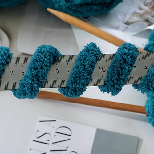 Vista 145 de HOMBYS Hilo de felpilla grueso verde salvia para tejer a mano, esponjoso, suave, jumbo, hilo súper voluminoso para manta gruesa, hilo para tejer