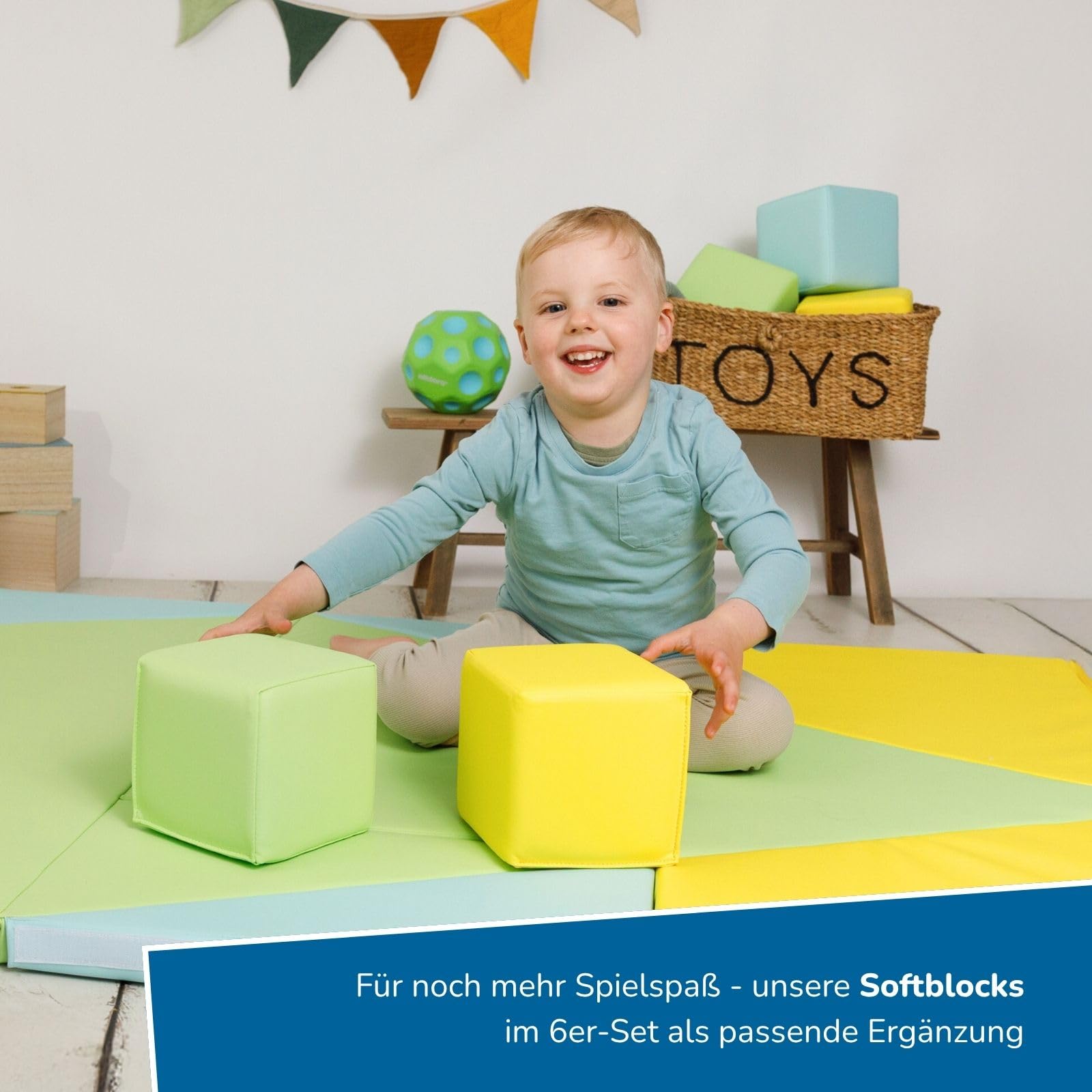 alldoro Faltbare Spielmatte 3-in-1, Krabbelunterlage, Tipi-Zelt & Spielboot | abwaschbares Kunstleder, weich gepolstert, 182 x 105 cm, Krabbelunterlage, Tipi-Zelt & Spielboot, Für Kinder ab 0 Jahren